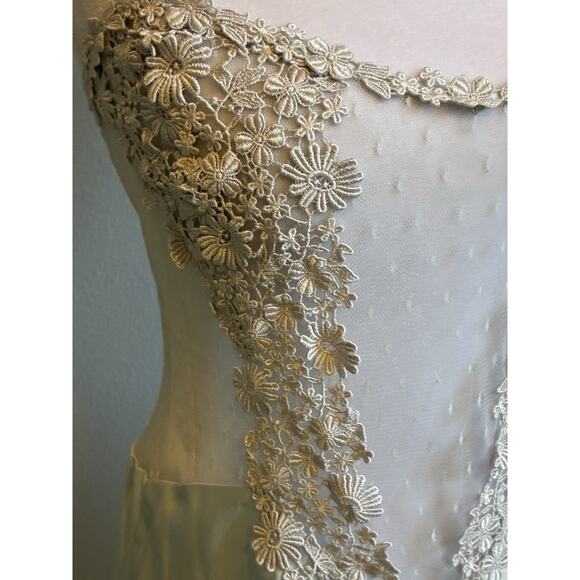 Flora Nikrooz Showstopper Chemise Ice Blue Ballerina Slip Nightie Floral Lace XS - Picture 11 of 16